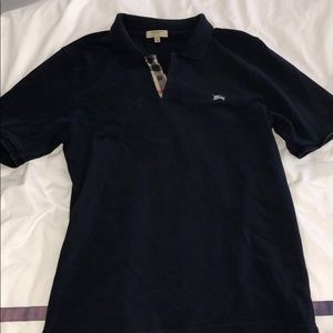 Men’s navy Burberry polo shirt
